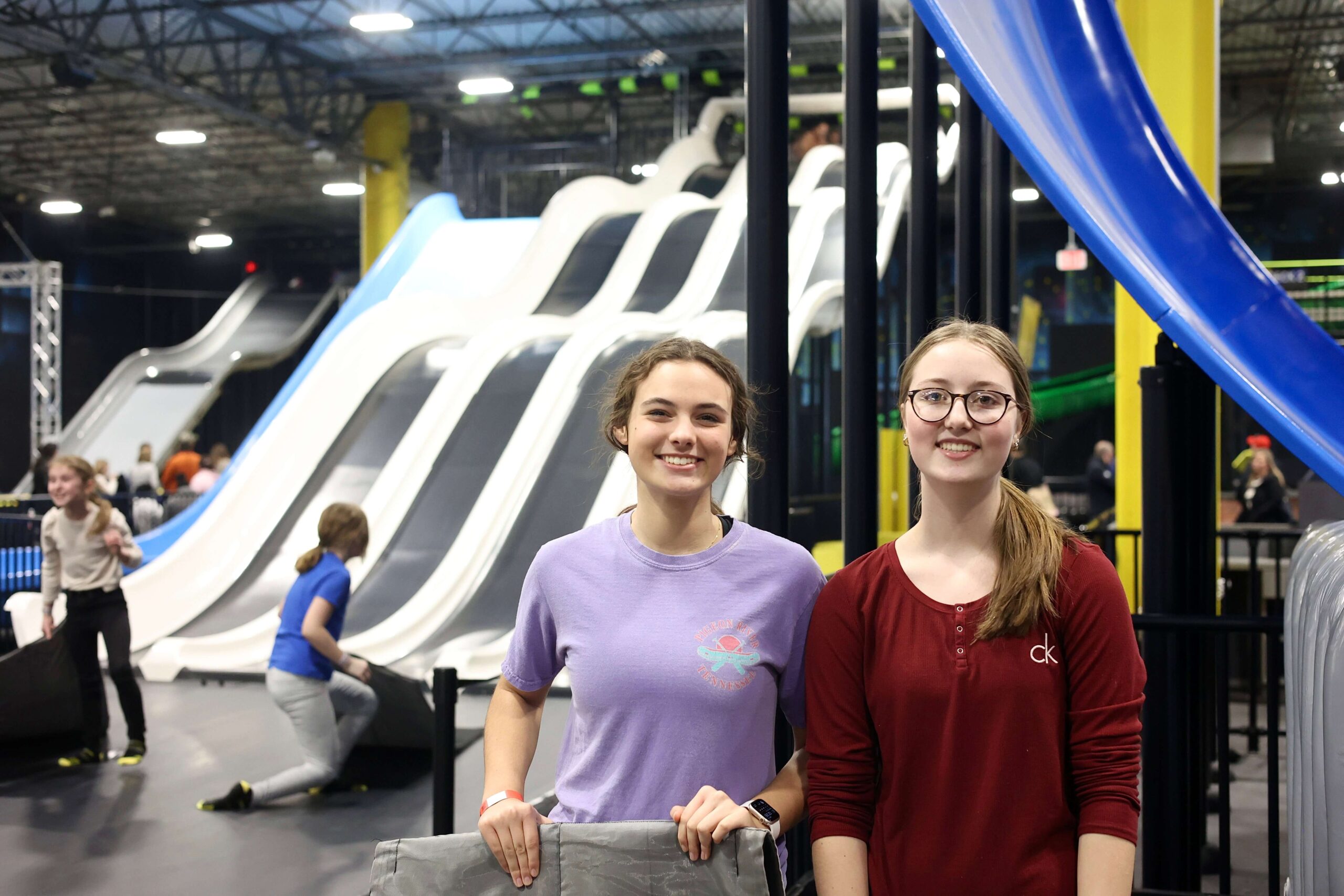 two girls at slick slide park